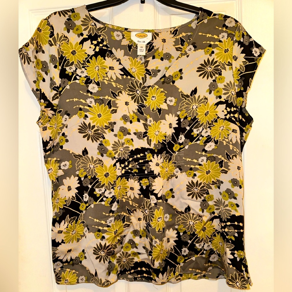 Talbots Floral blouse with gathered front